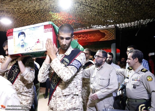 مراسیم الوداع مع الشهید حسین ادیبان بمقبرة شهداء طهران