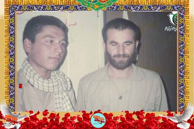 نفر سمت چپ شهید سید جمال احمدپناهی در کنار سردار شهید حاج محمود اخلاقی